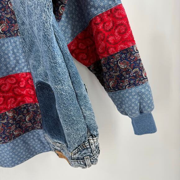 Vintage Jacket SZ Medium/Large Upcycled Handmade Patchwork Denim Quilt Cottage - Picture 11 of 16